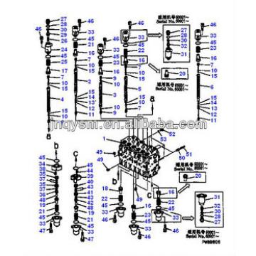 Hydraulic main valve for Excavator PC200-6 723-46-13702 original parts